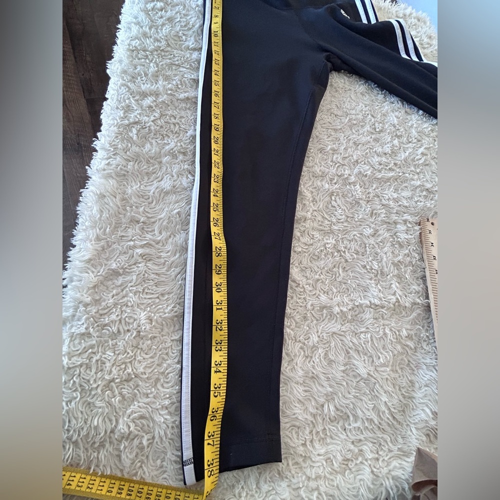 adidas Black Leggings with White Stripes - Picture 8 of 8